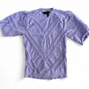 White House Black Market Lavender Knit Top